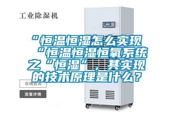 “恒溫恒濕怎么實現“恒溫恒濕恒氧系統之“恒濕”，其實現的技術原理是什么？