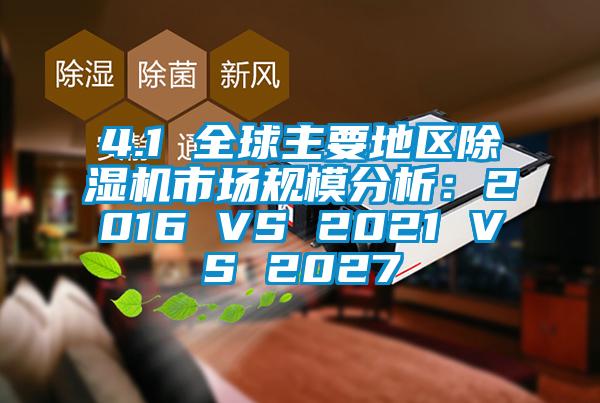 4.1 全球主要地區除濕機市場規模分析：2016 VS 2021 VS 2027