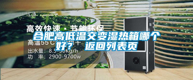 合肥高低溫交變濕熱箱哪個好？ 返回列表頁